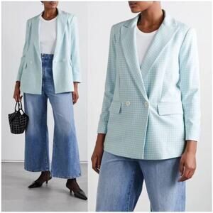 Alice + Olivia Justin Gingham Double-Breasted  Blazer, US 10